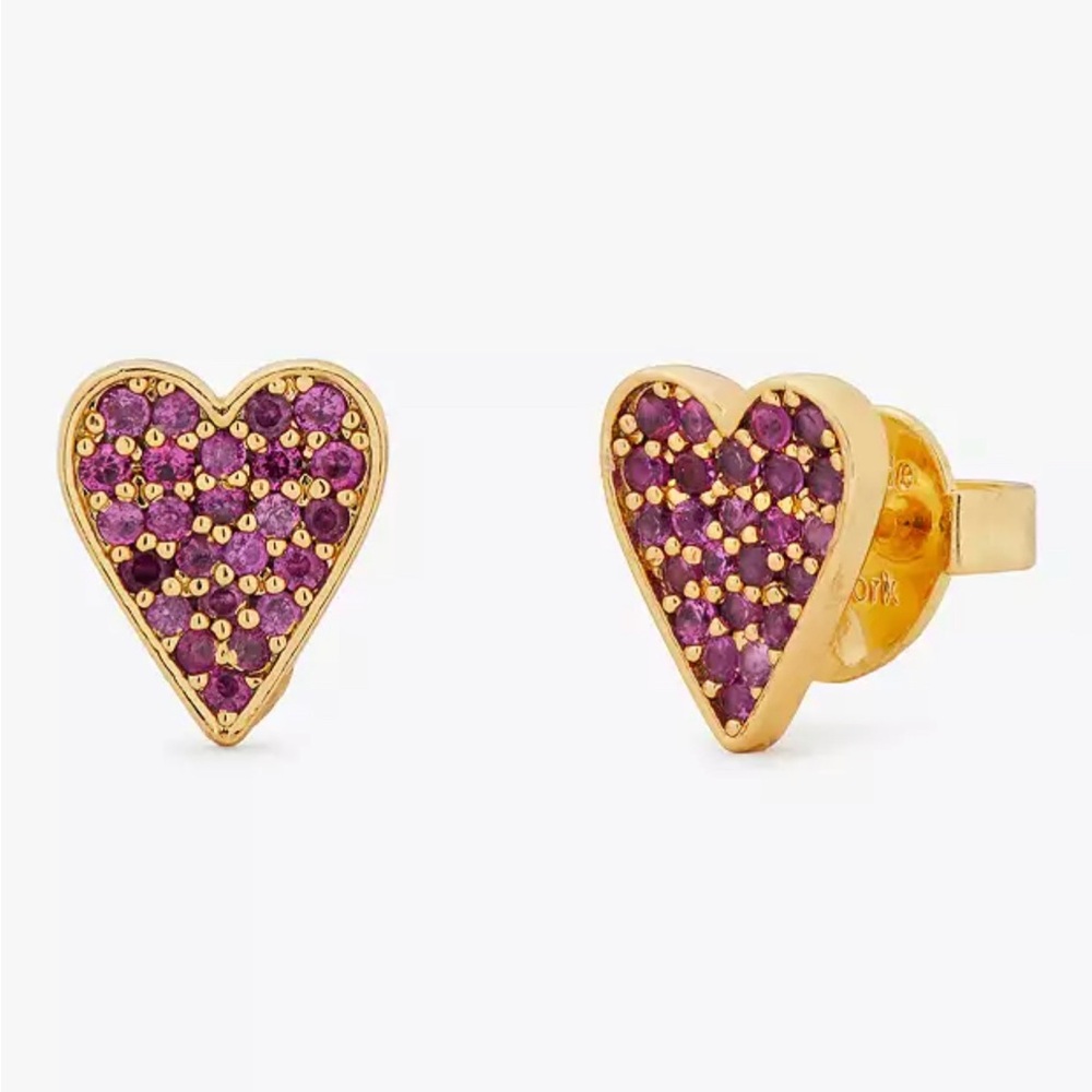 Kate Spade Like Magic Pavé Heart Studs ~ Dainty Love Stud Earrings